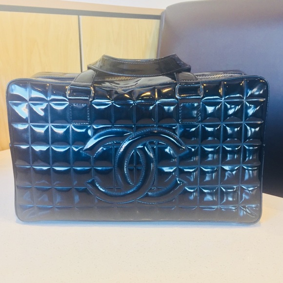 CHANEL Handbags - Authentic Vintage Chanel Patent Quilted Boston Bag